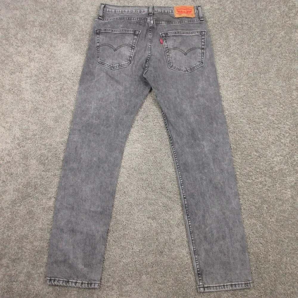Levis Jeans Mens 31x32 Gray 502 Regular Tapered Faded Acid Wash Denim Pants Flex